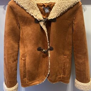 Chelsea & Theodore Brown Pea Coat with Cream Accents